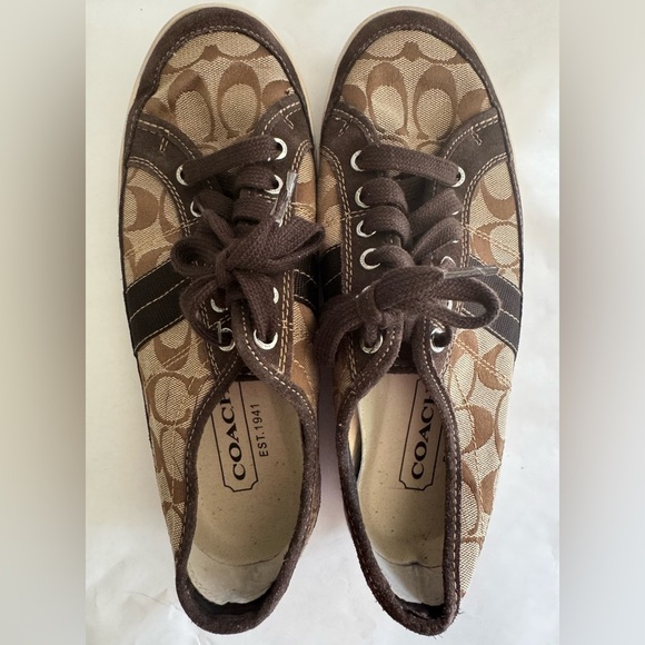 Coach Signature "C" Canvas & Suede Sneakers – Women’s 9½ – Brown Monogram - Picture 8 of 10